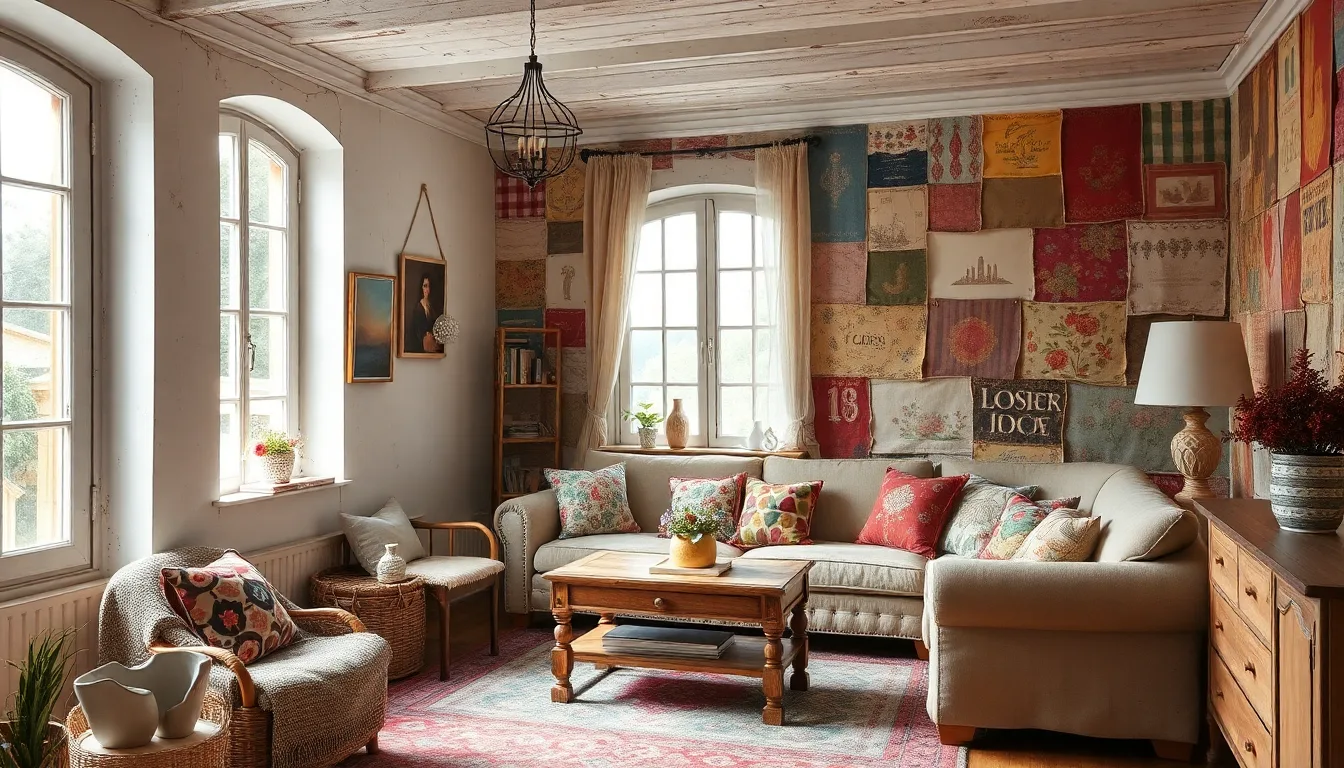 Rideaux anciens transformés en coussins décoratifs