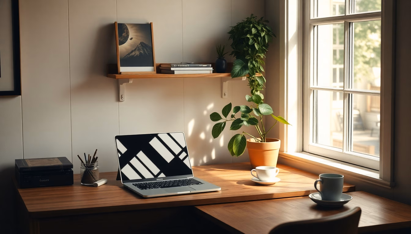 Avant/après d'un bureau transformé en espace de travail moderne et inspirant.