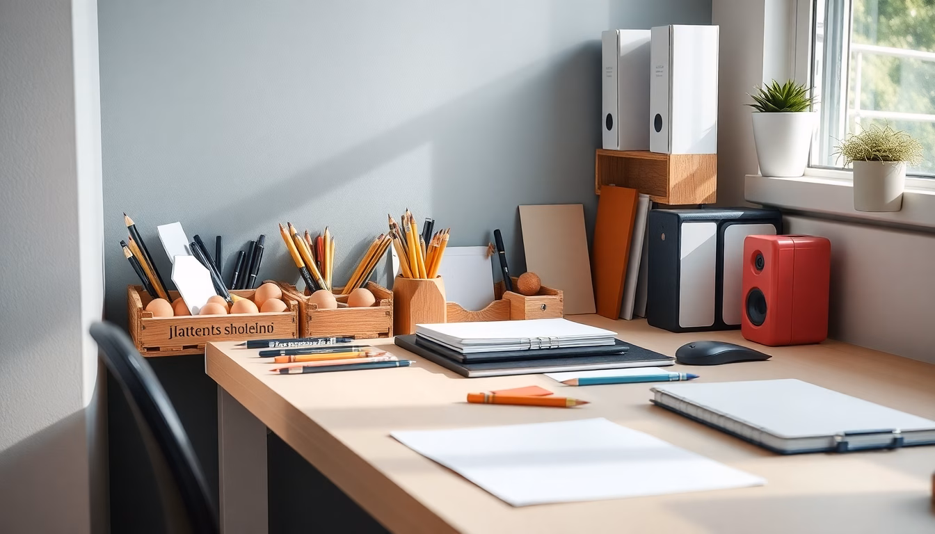 Boîte à œufs transformée en organisateur pour fournitures de bureau