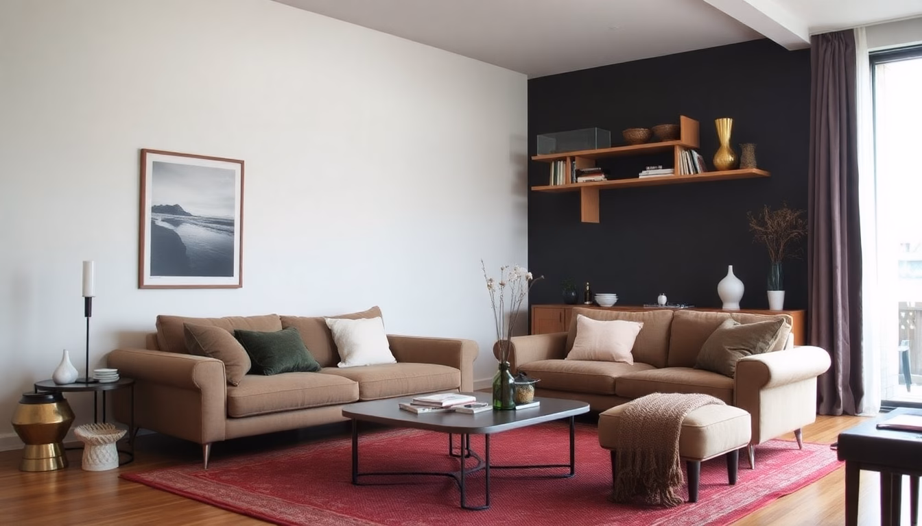 Une étagère flottante élégante et moderne installée dans un salon