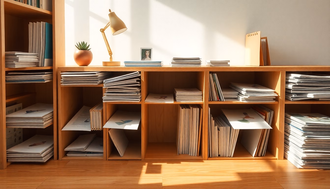 Des tiroirs organisés avec des rangements faits à partir de vieux journaux
