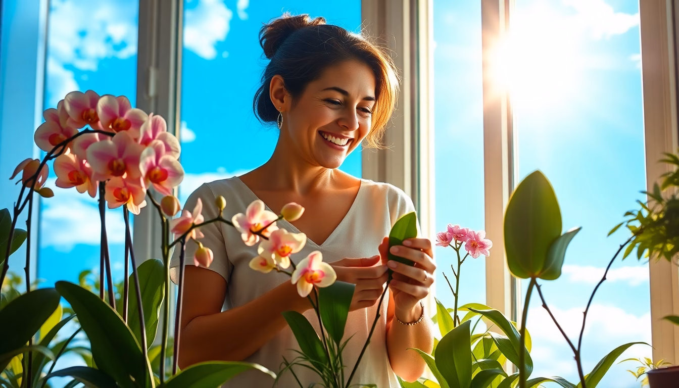 Plantes d'intérieur luxuriantes et florissantes dans un salon baigné de lumière.