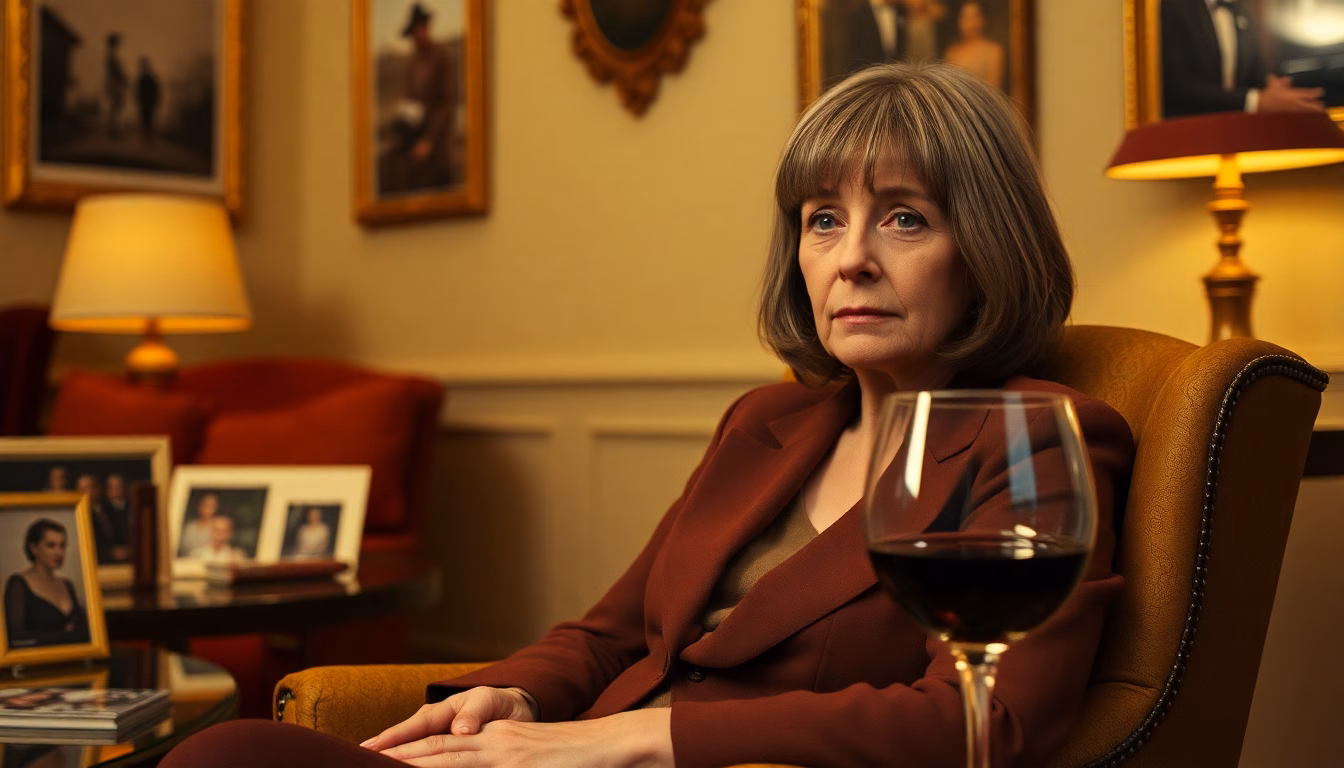 Diane Keaton souriante et réfléchie