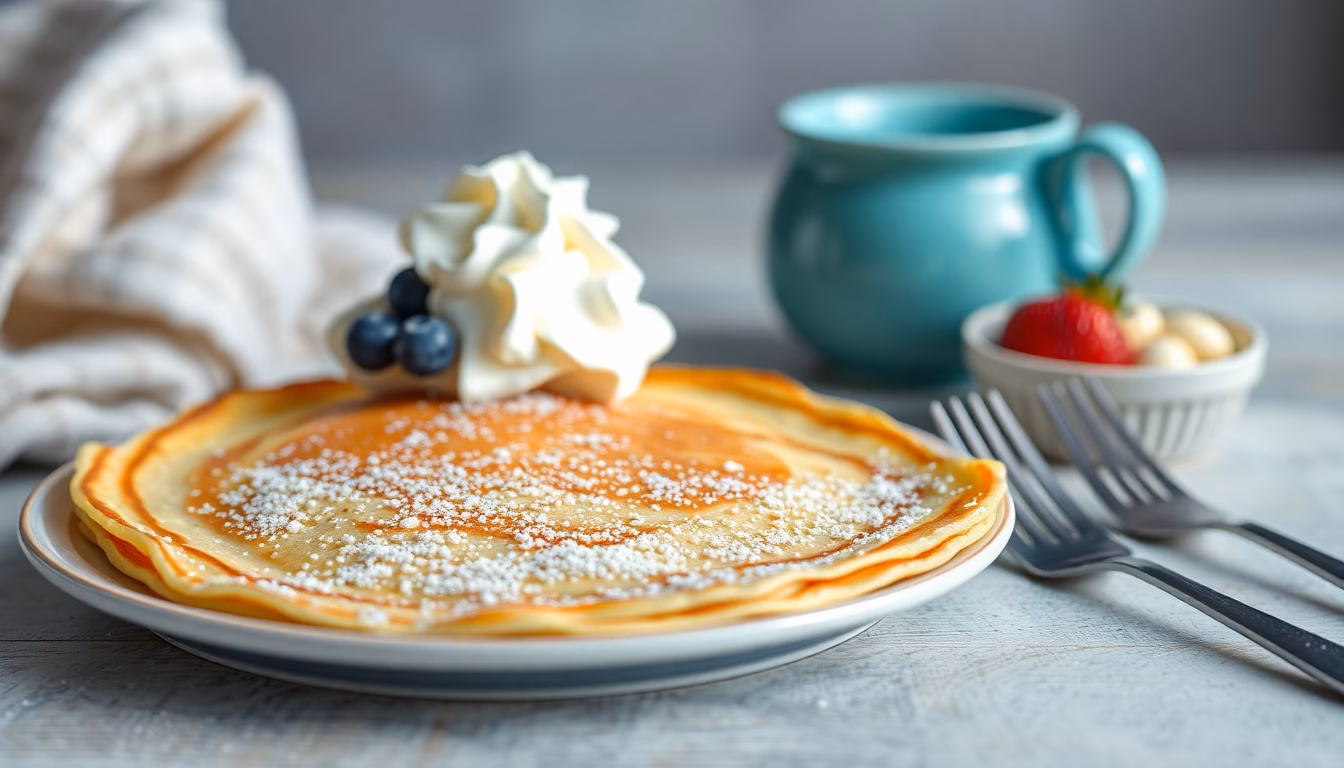 pile de crêpes dorées garnie
