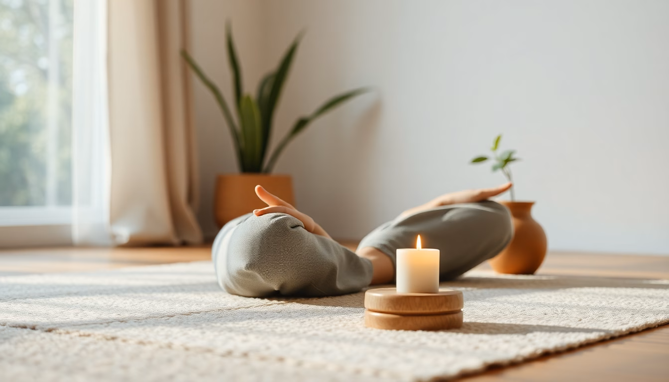 personne méditant au lever du soleil