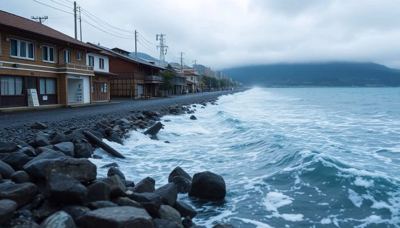 vague tsunami côte japonaise