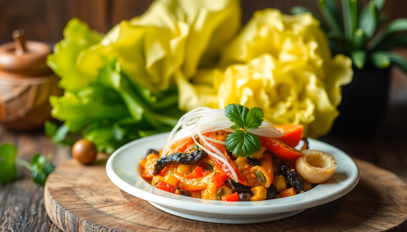 plat exotique coloré