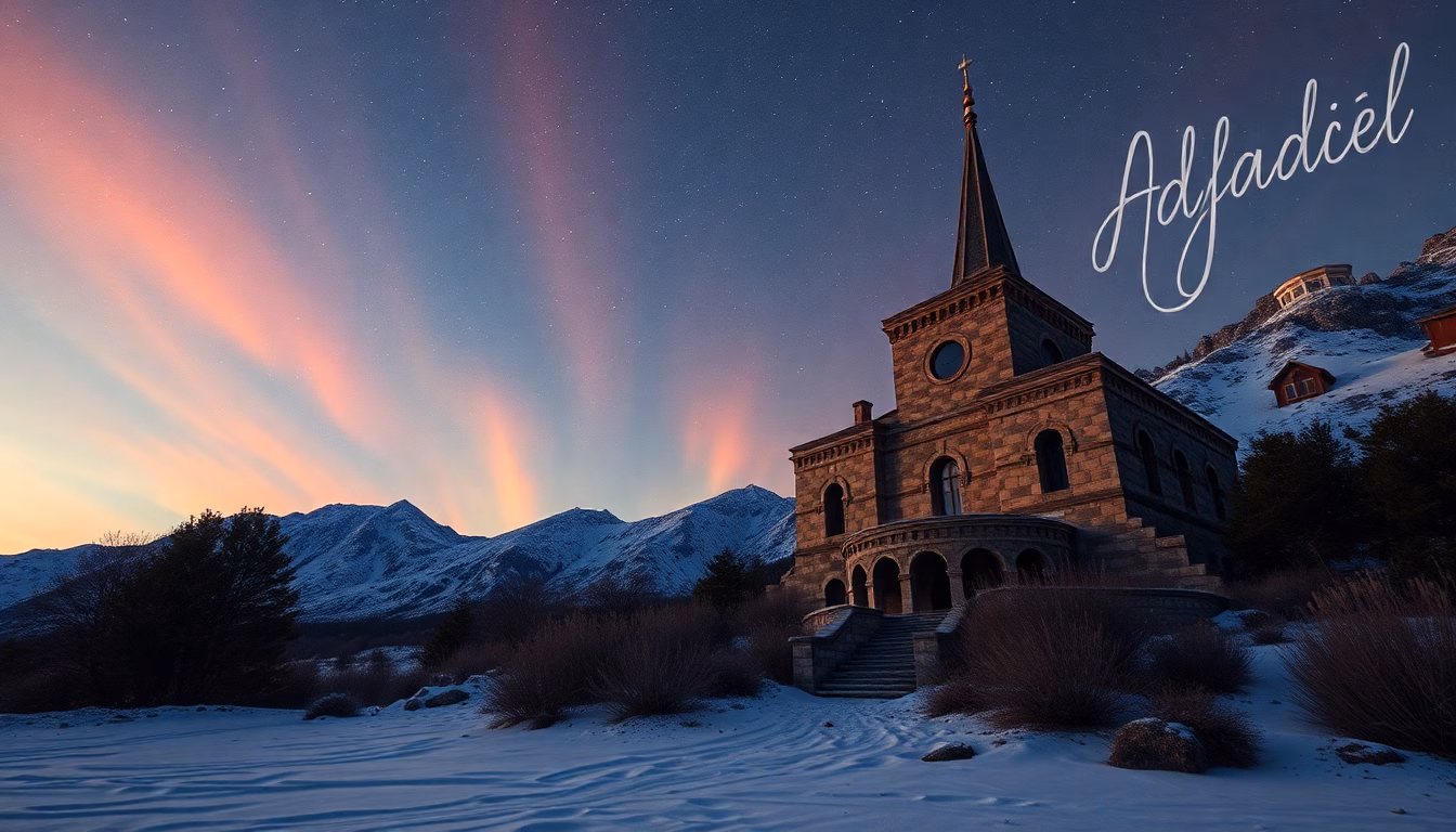 Ciel nocturne vibrant d'aurores boréales vertes et roses
