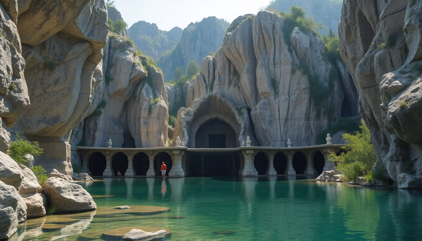 sanctuaire Phénixia à la lumière dorée