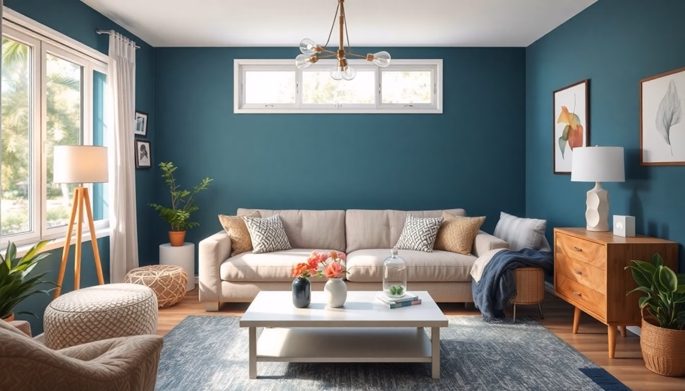 Salon moderne décoré avec goût